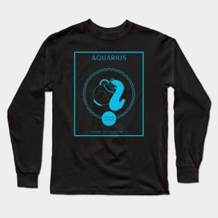 Aquarius Zodiac Design Long Sleeve T-Shirt